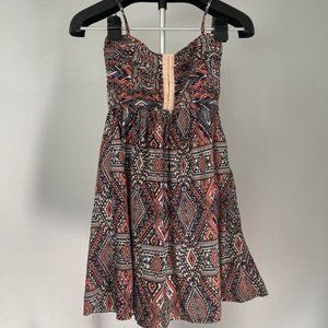Earthy strappy A-line dress
